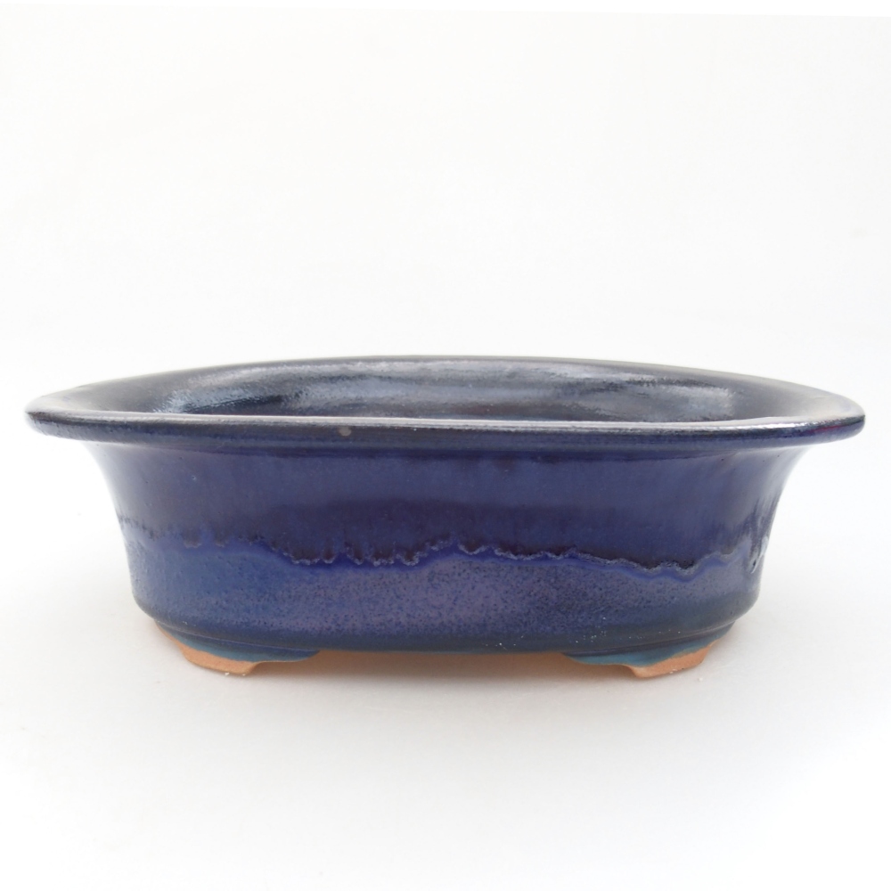 Ceramic bonsai bowl 23 x 18 x 6,5 cm, color blue