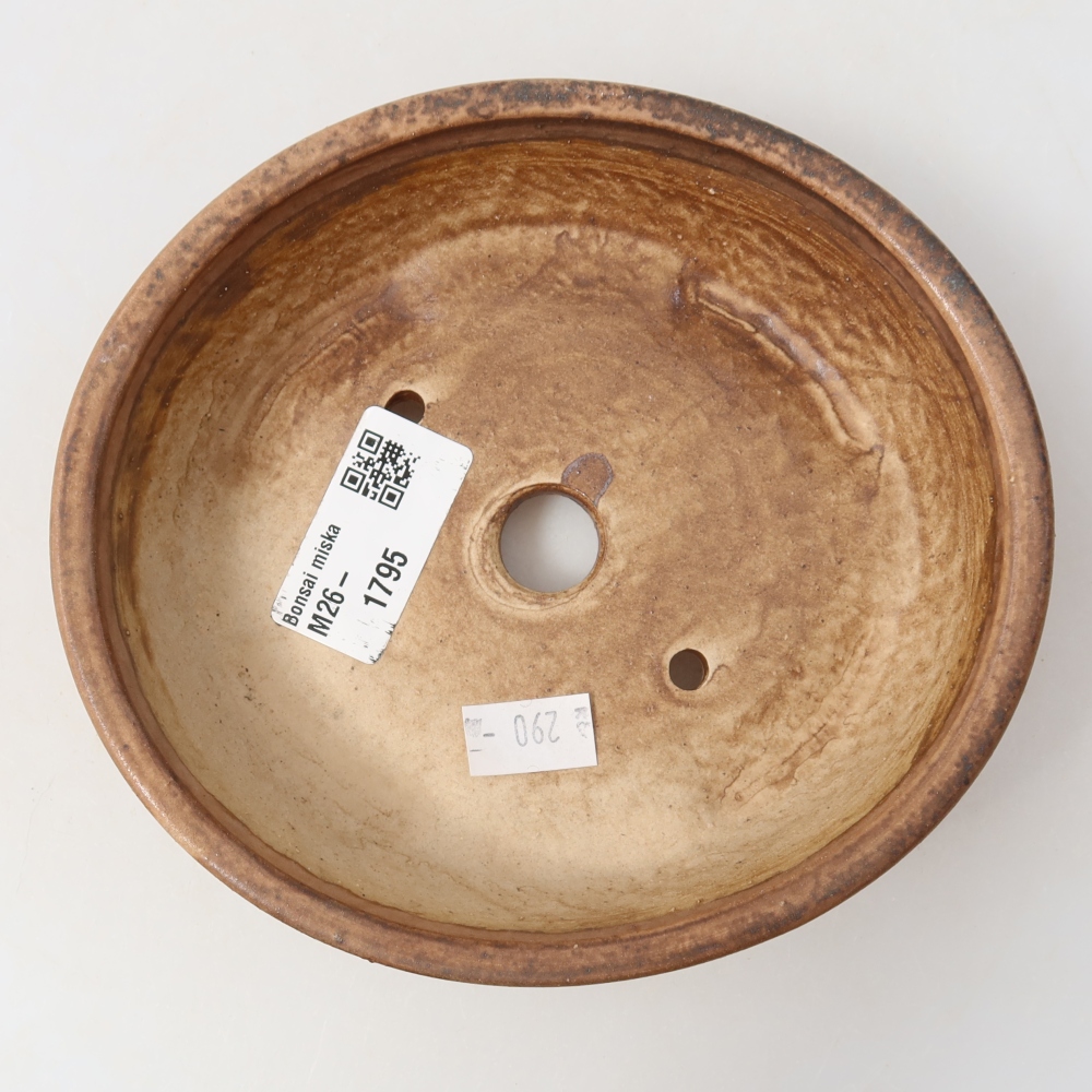 Ceramic bonsai pot, 15 x 14 x 4 cm, pink