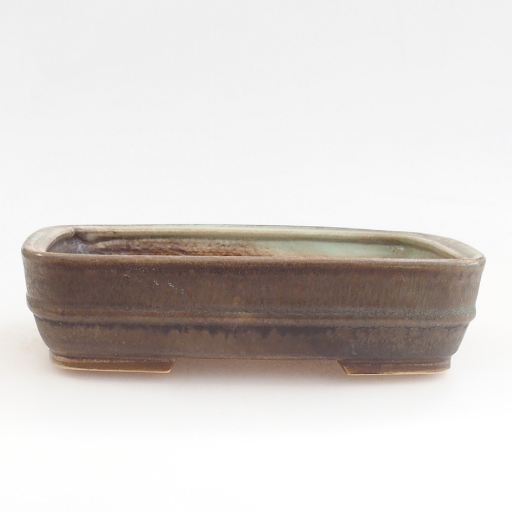 Ceramic bonsai bowl 21,5 x 17,5 x 5,5 cm, brown