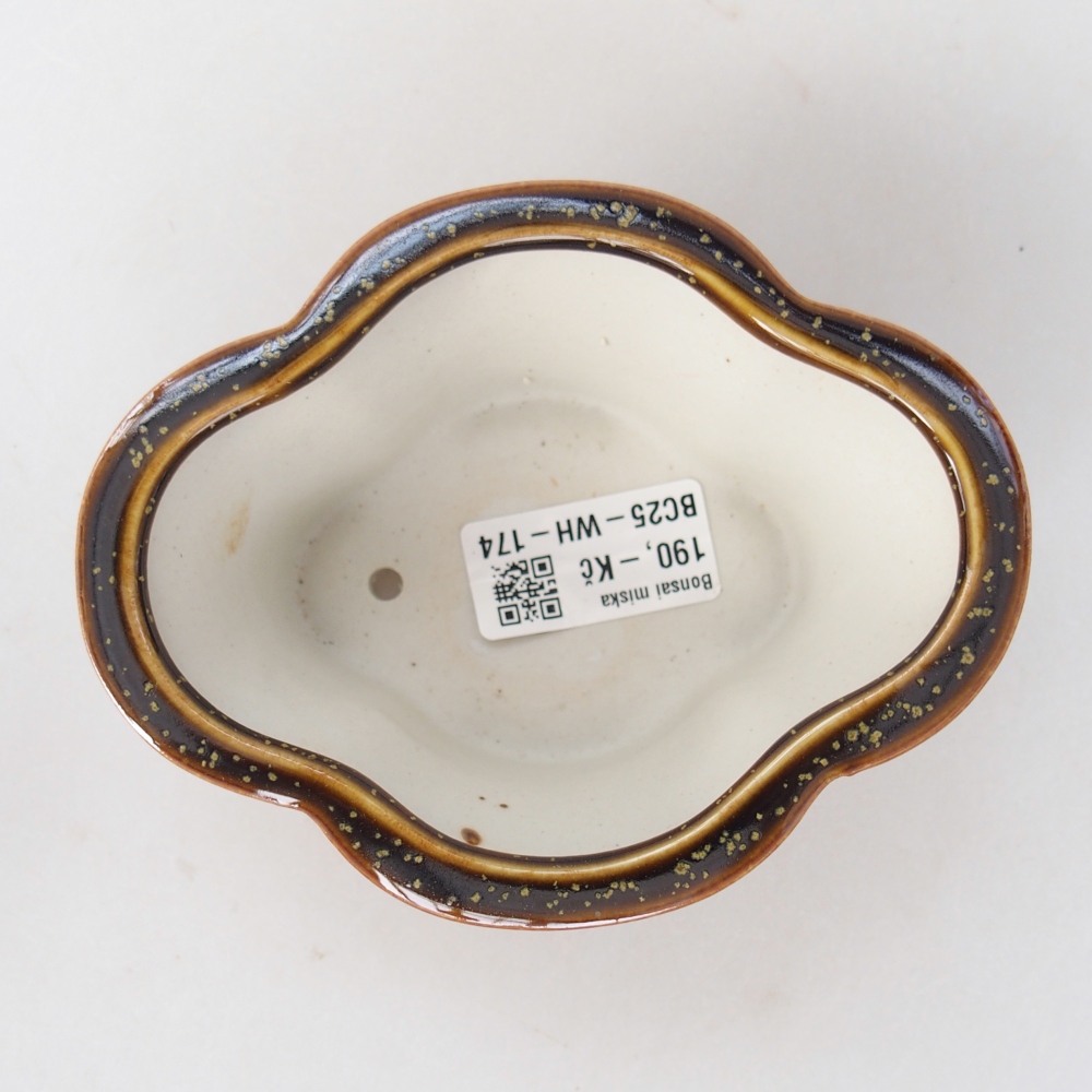 Ceramic bonsai bowl 12,5 x 10 x 5,5 cm, yellow