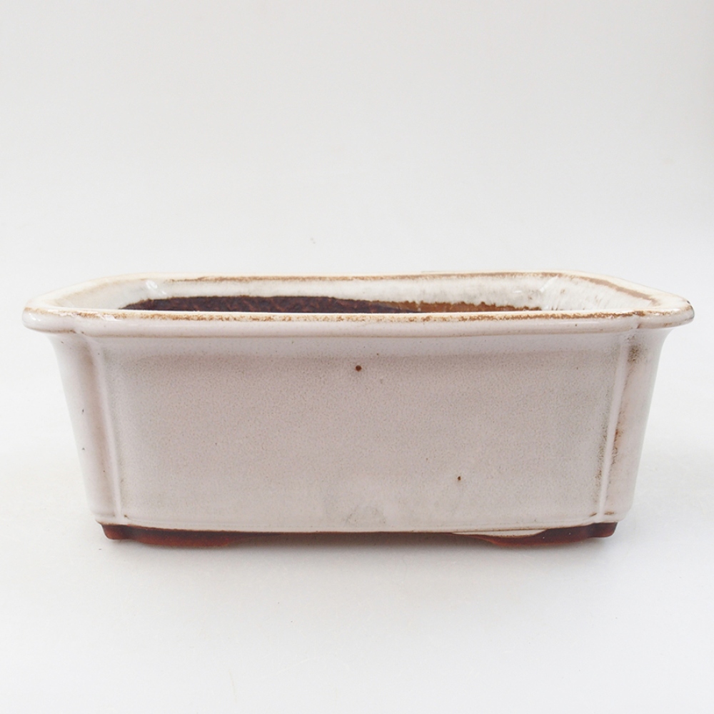Ceramic bonsai bowl 17 x 13 x 6 cm, color white