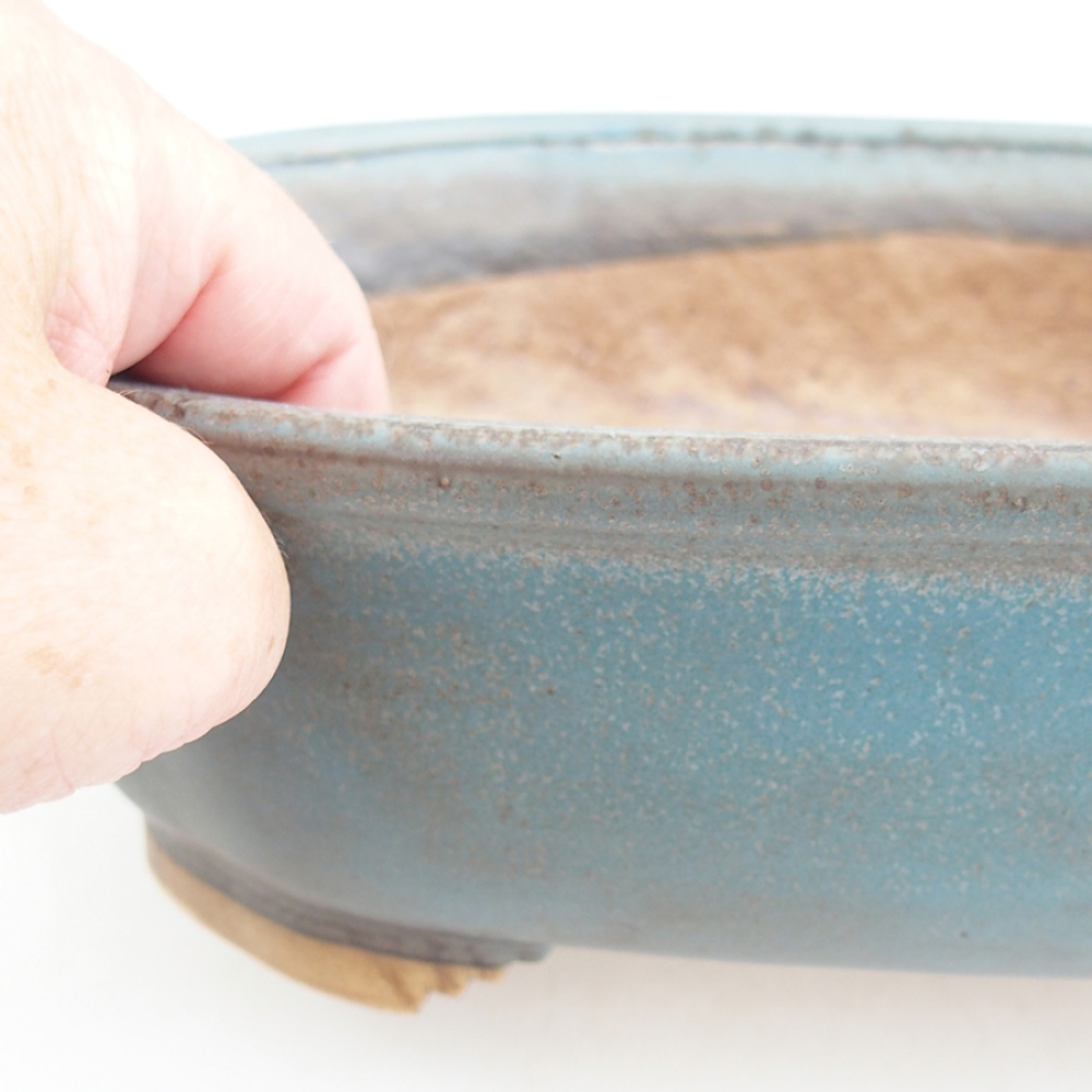 Ceramic bonsai bowl 25 x 20,5 x 7 cm, colour blue