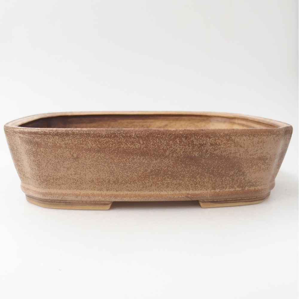 Ceramic bonsai bowl 24,5 x 21,5 x 6,5 cm, colour beige