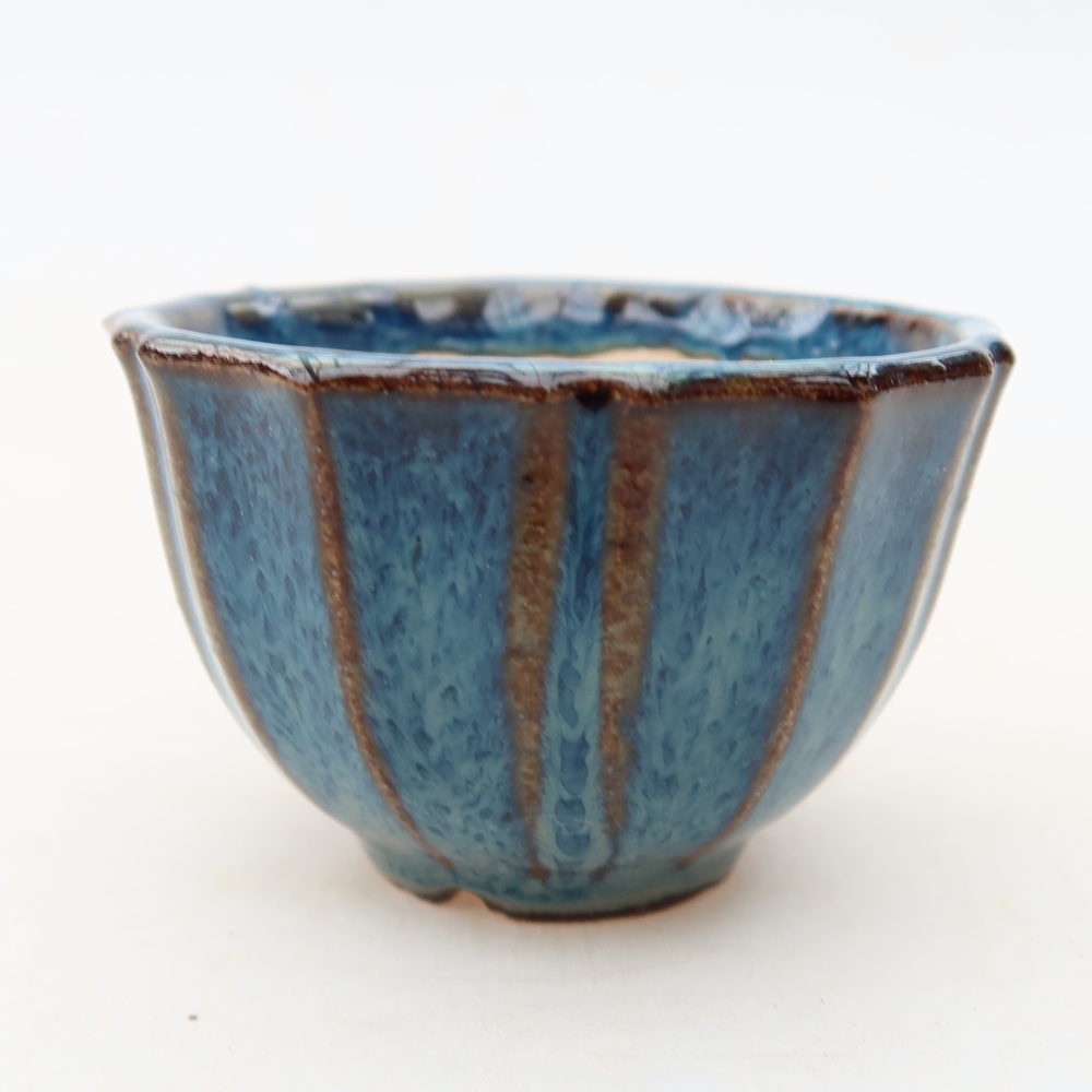 Ceramic bonsai pot, 5.5 x 5.5 x 3.5 cm, blue