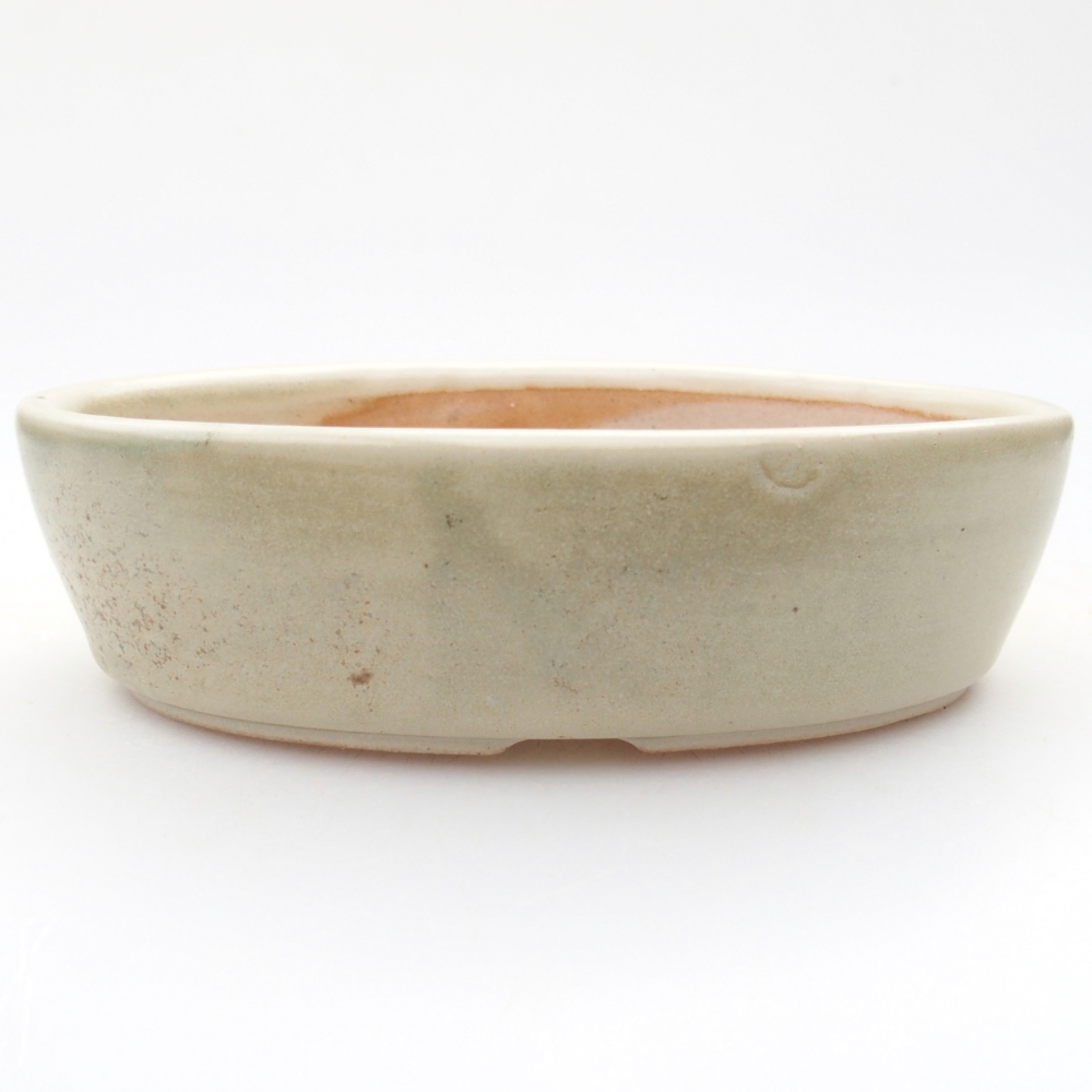 Ceramic bonsai bowl 15 x 9,5 x 4 cm, colour beige