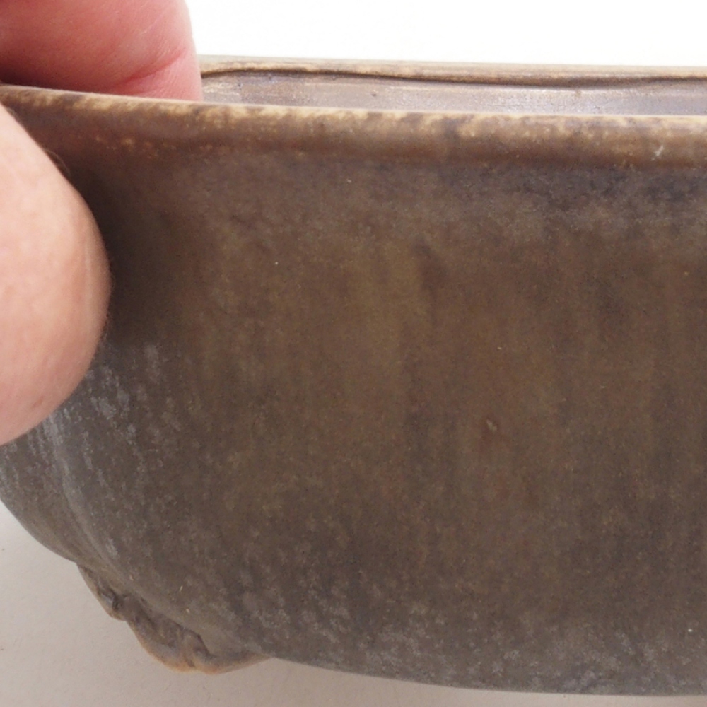 Ceramic bonsai bowl 18 x 17 x 6 cm, color brown