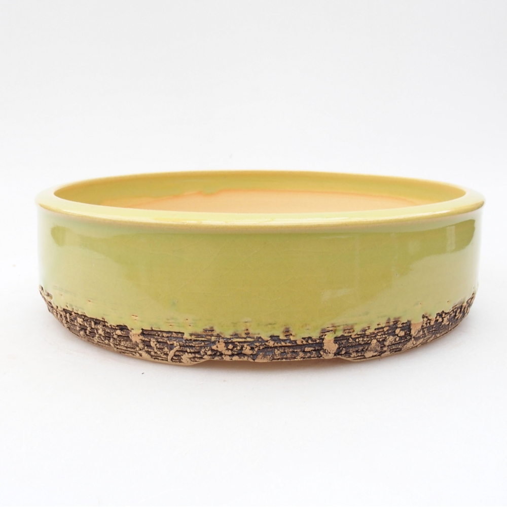 Ceramic bonsai bowl 20,5 x 20,5 x 5,5 cm, color green
