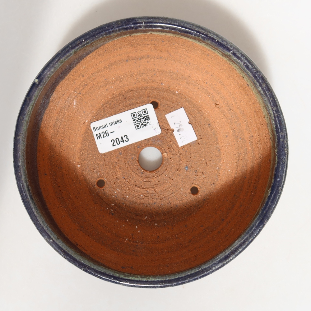 Ceramic bonsai pot, 14 x 14 x 5 cm, blue