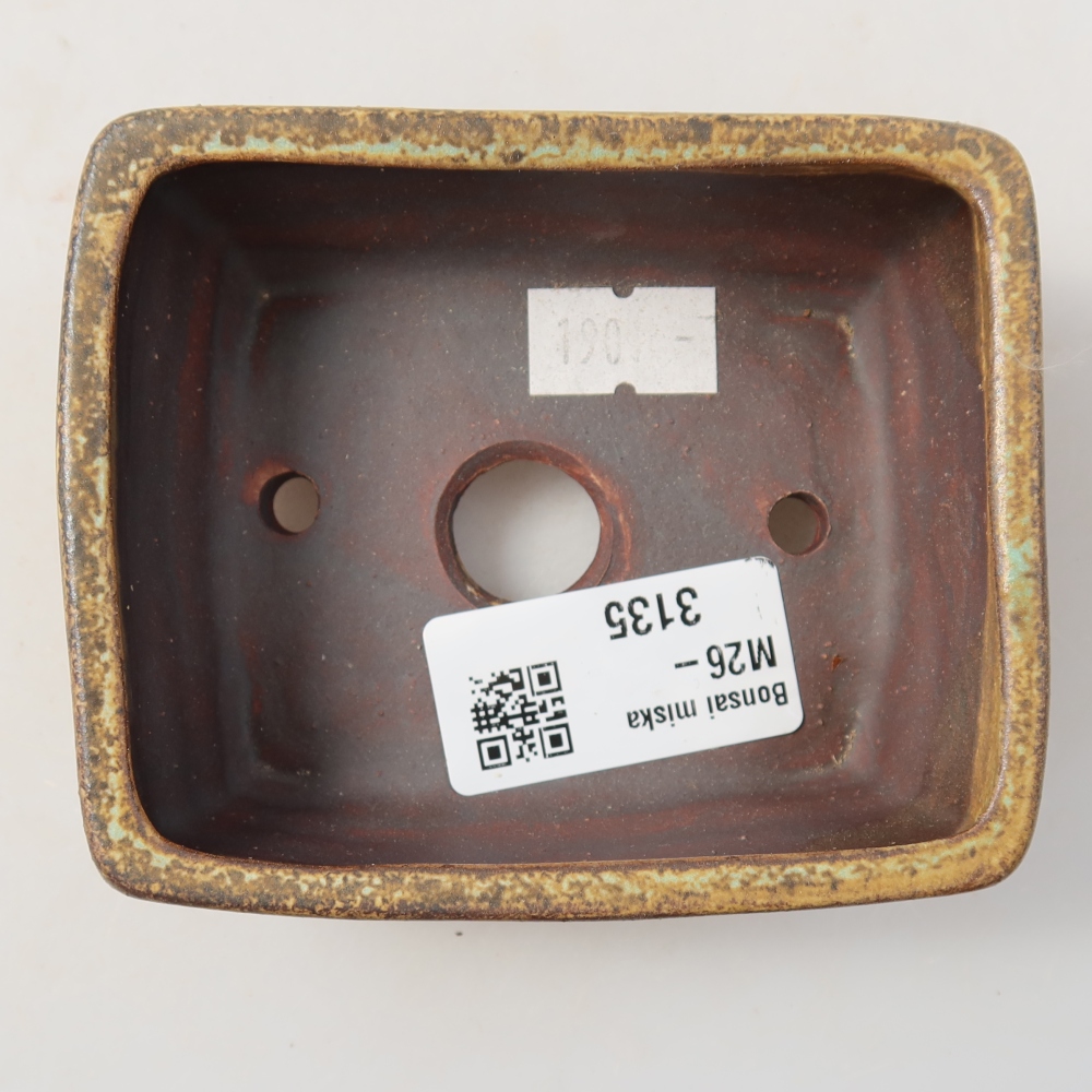 Ceramic bonsai bowl 9,5 x 7,5 x 3,5 cm, green