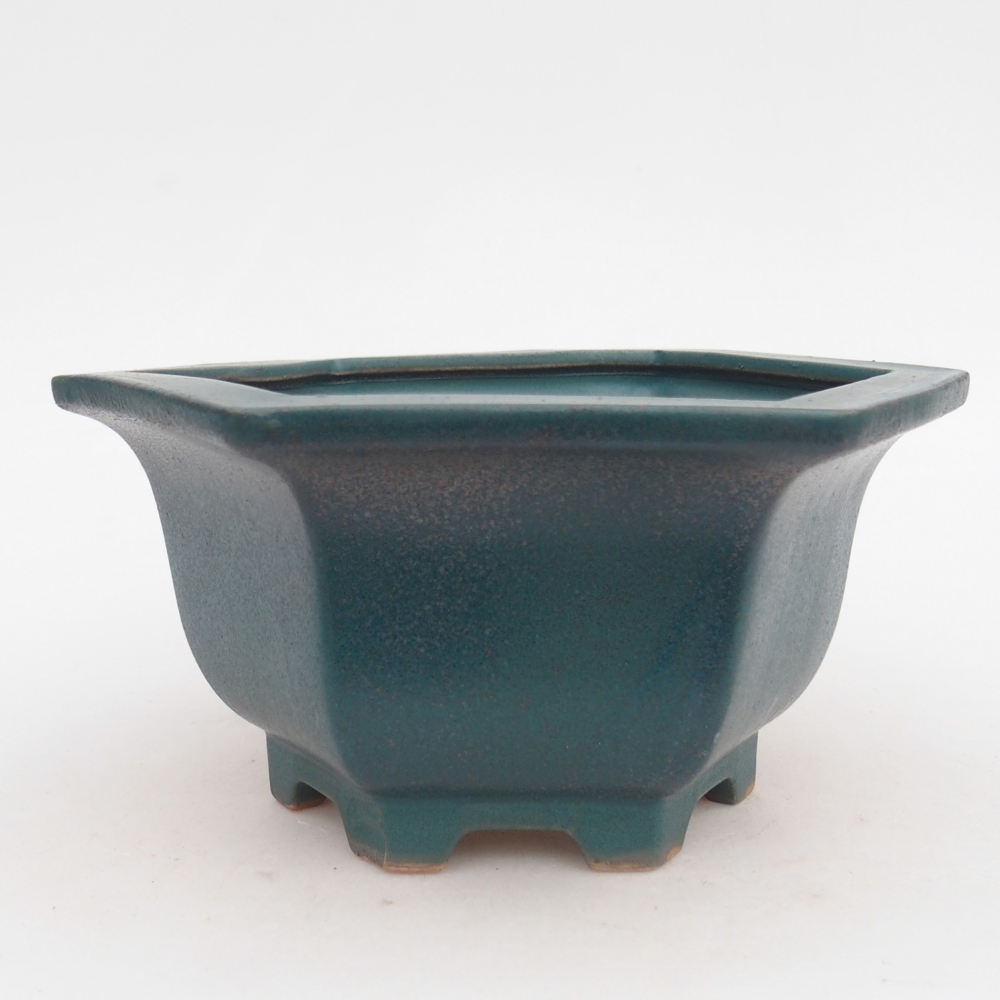 Ceramic bonsai bowl 18,5 x 16,5 x 9 cm, colour blue