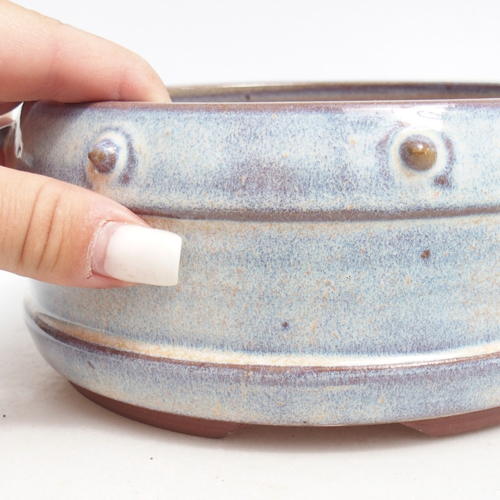 Ceramic bonsai bowl 16 x 16 x 7,5 cm, colour blue