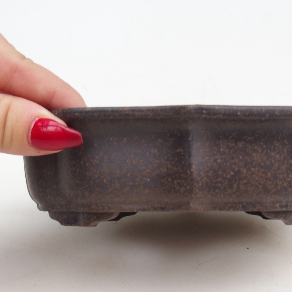 Ceramic bonsai bowl 16,5 x 13 x 4 cm, colour brownish ochre