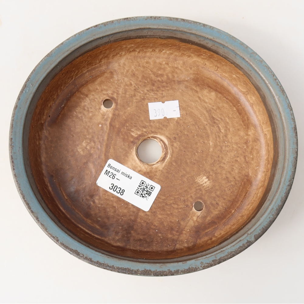 Ceramic bonsai bowl 17,5 x 16 x 4,5 cm, colour blue