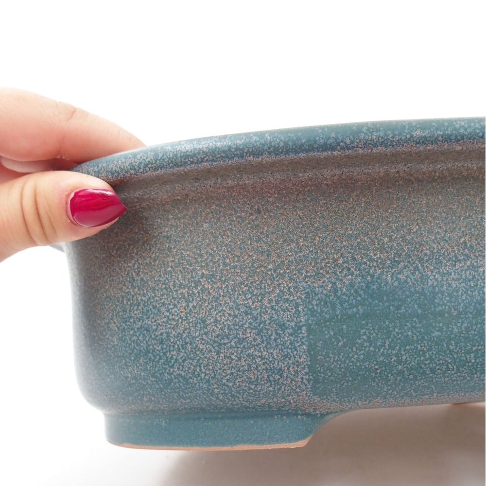 Ceramic bonsai bowl 26 x 22 x 8 cm, color blue