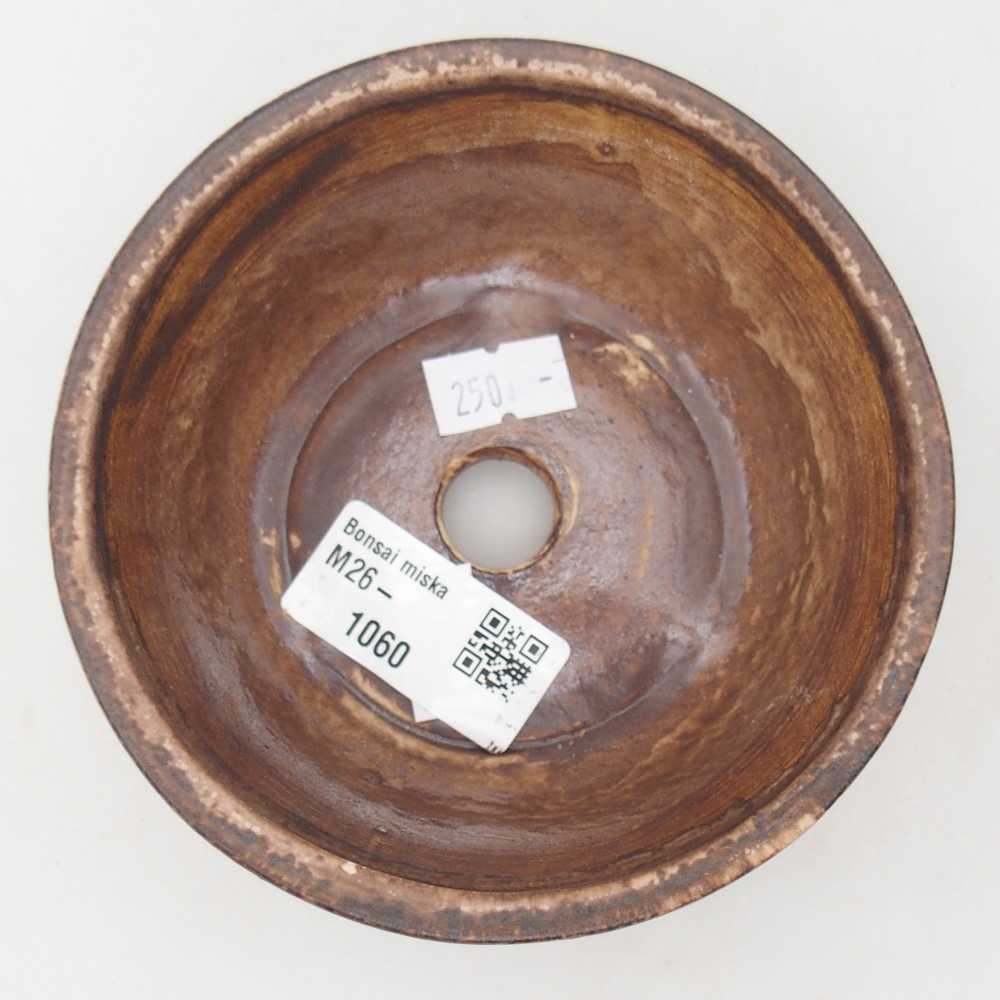 Ceramic bonsai bowl 11,5 x 11,5 x 4,5 cm, brown