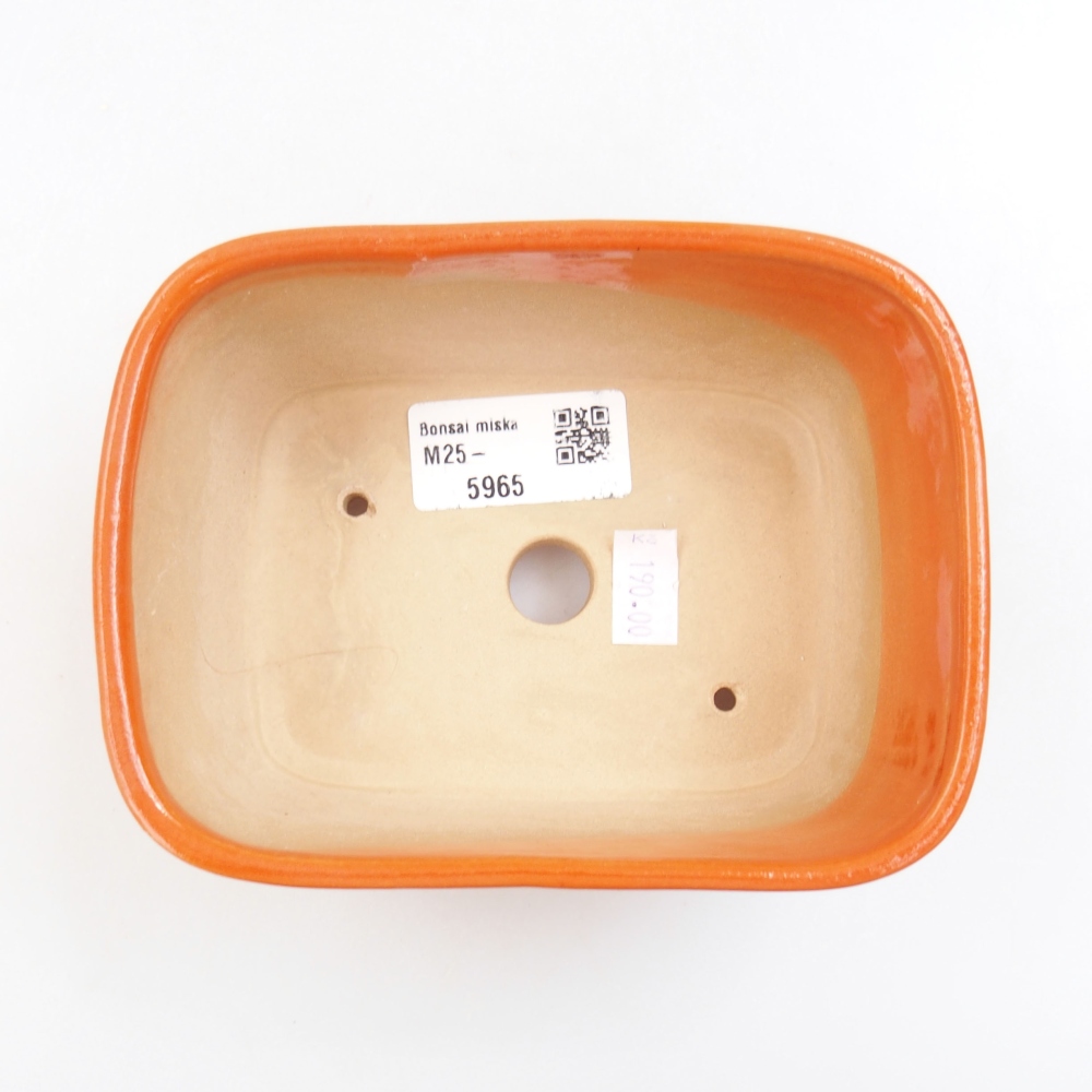 Ceramic bonsai bowl 13,5 x 10 x 6 cm, color orange