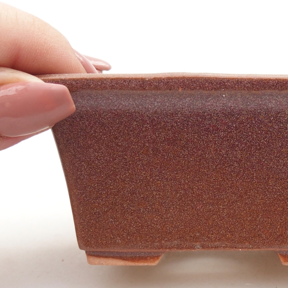 Ceramic bonsai bowl 8 x 6 x 4 cm, burgundy