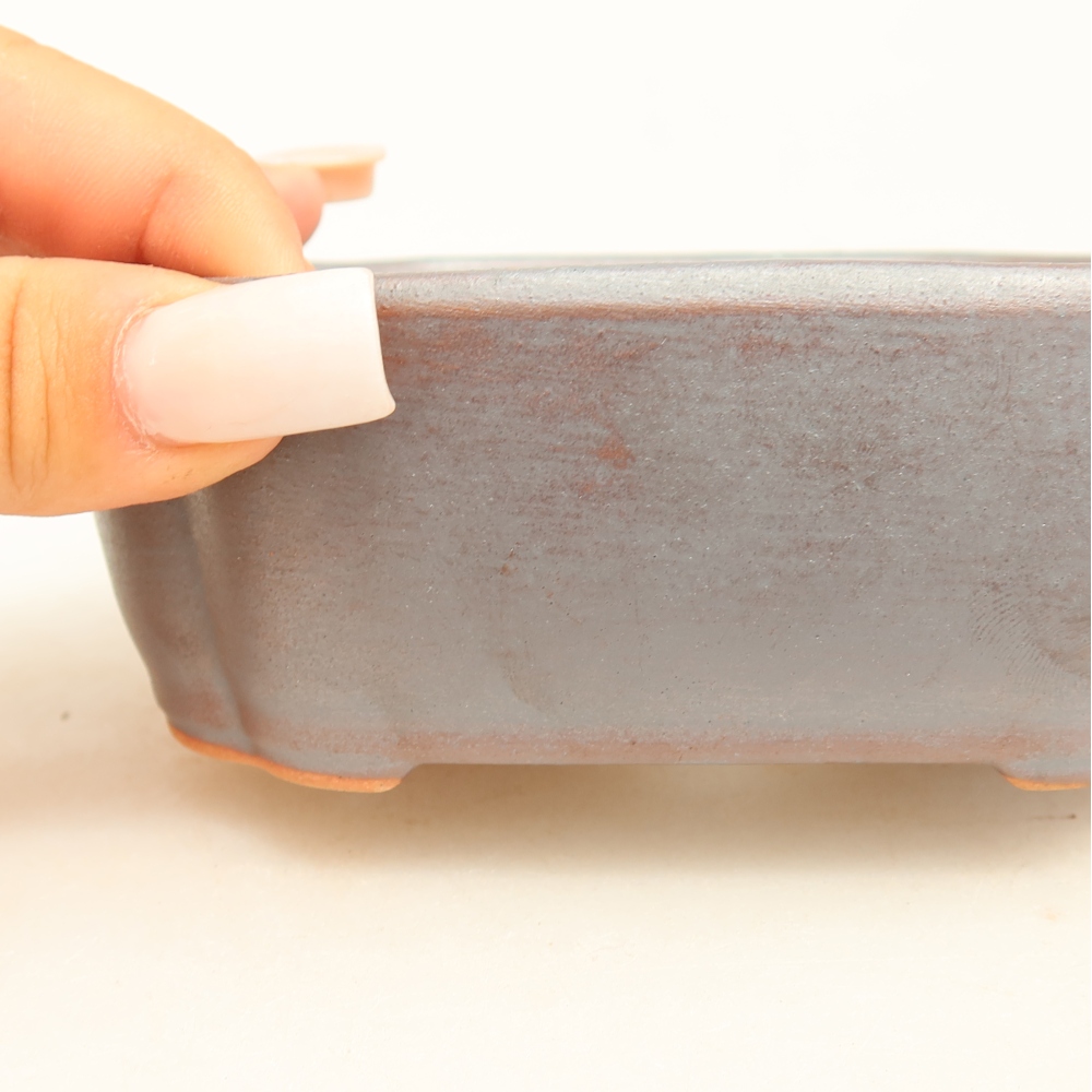 Ceramic bonsai pot, 12.5 x 10 x 4.5 cm, metallic color