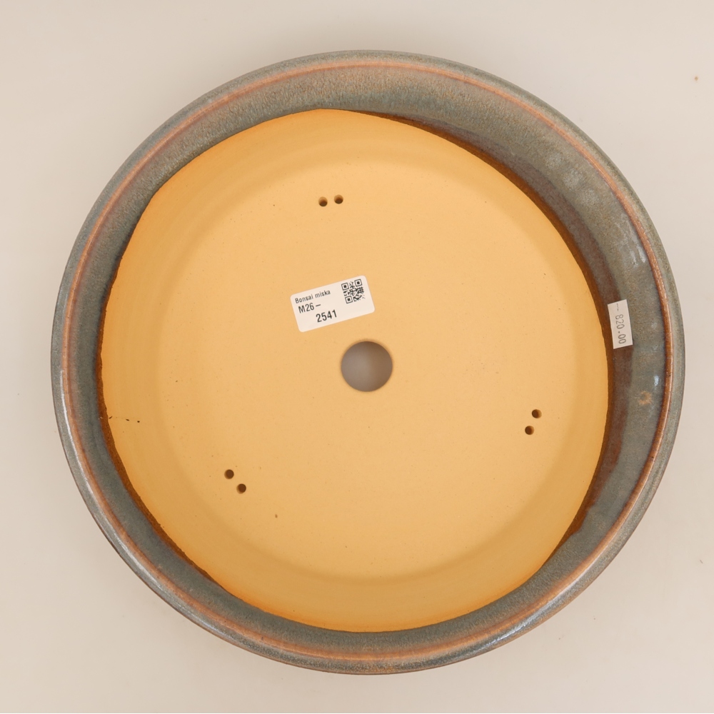 Ceramic bonsai pot, 28.5 x 28.5 x 7 cm, gray