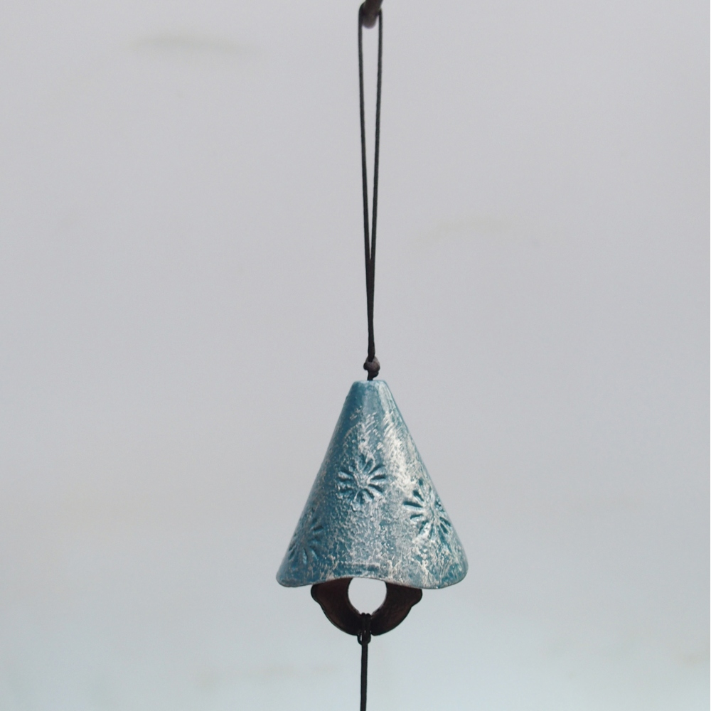 Metal wind chime, blue