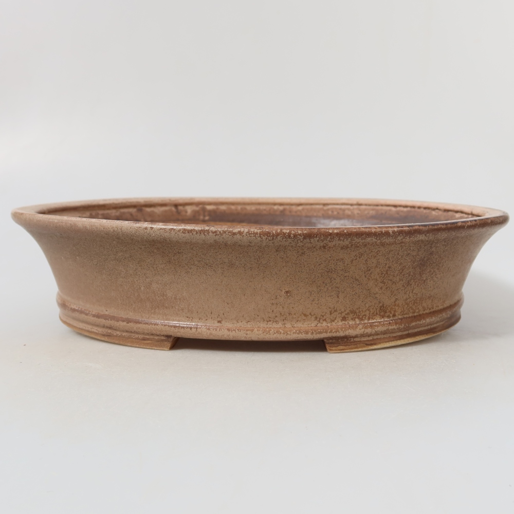 Ceramic bonsai pot, 27 x 24.5 x 5.5 cm, pink