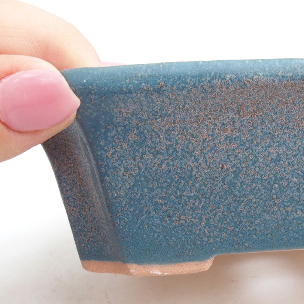 Ceramic bonsai bowl 13 x 10,5 x 4 cm, color blue