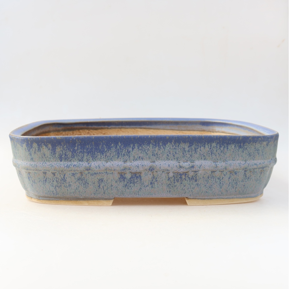 Ceramic bonsai pot, 29 x 23 x 7 cm, blue