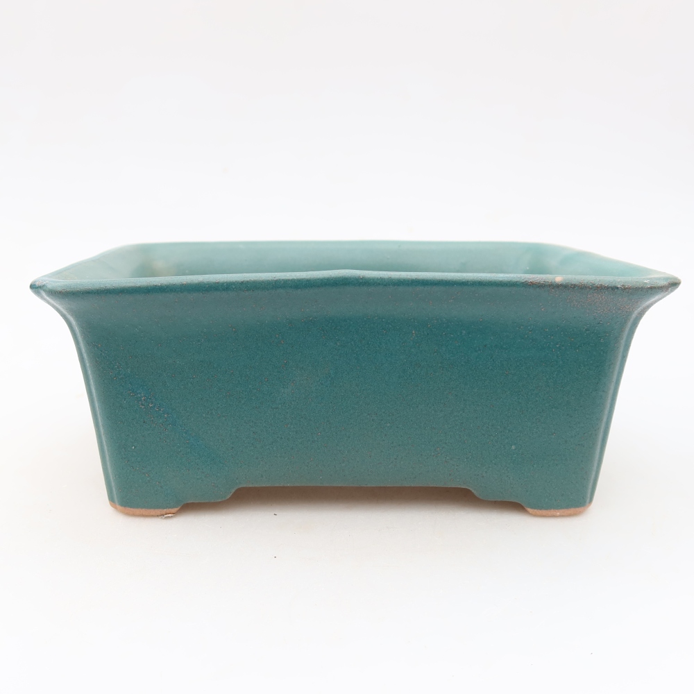 Ceramic bonsai pot, 18 x 13.5 x 7.5 cm, blue