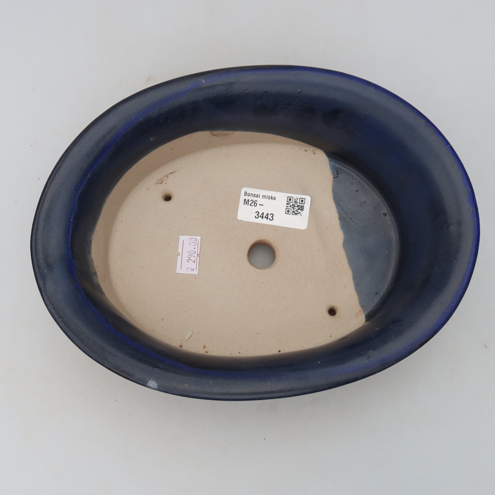 Ceramic bonsai pot, 22.5 x 17.5 x 6.5 cm, blue