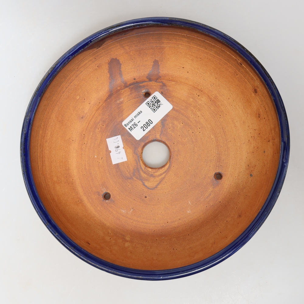 Ceramic bonsai bowl 19 x 19 x 6 cm, colour blue