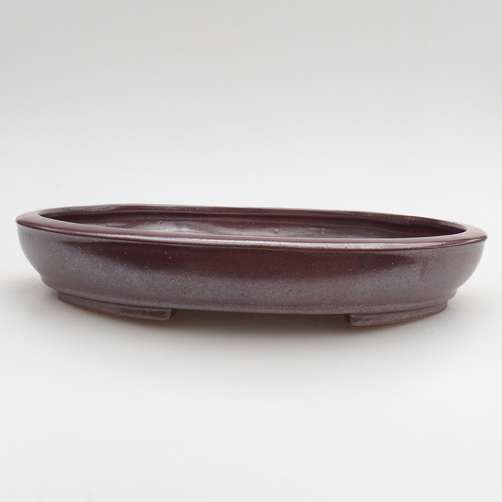 Ceramic bonsai bowl 24 x 19,5 x 4 cm, burgundy