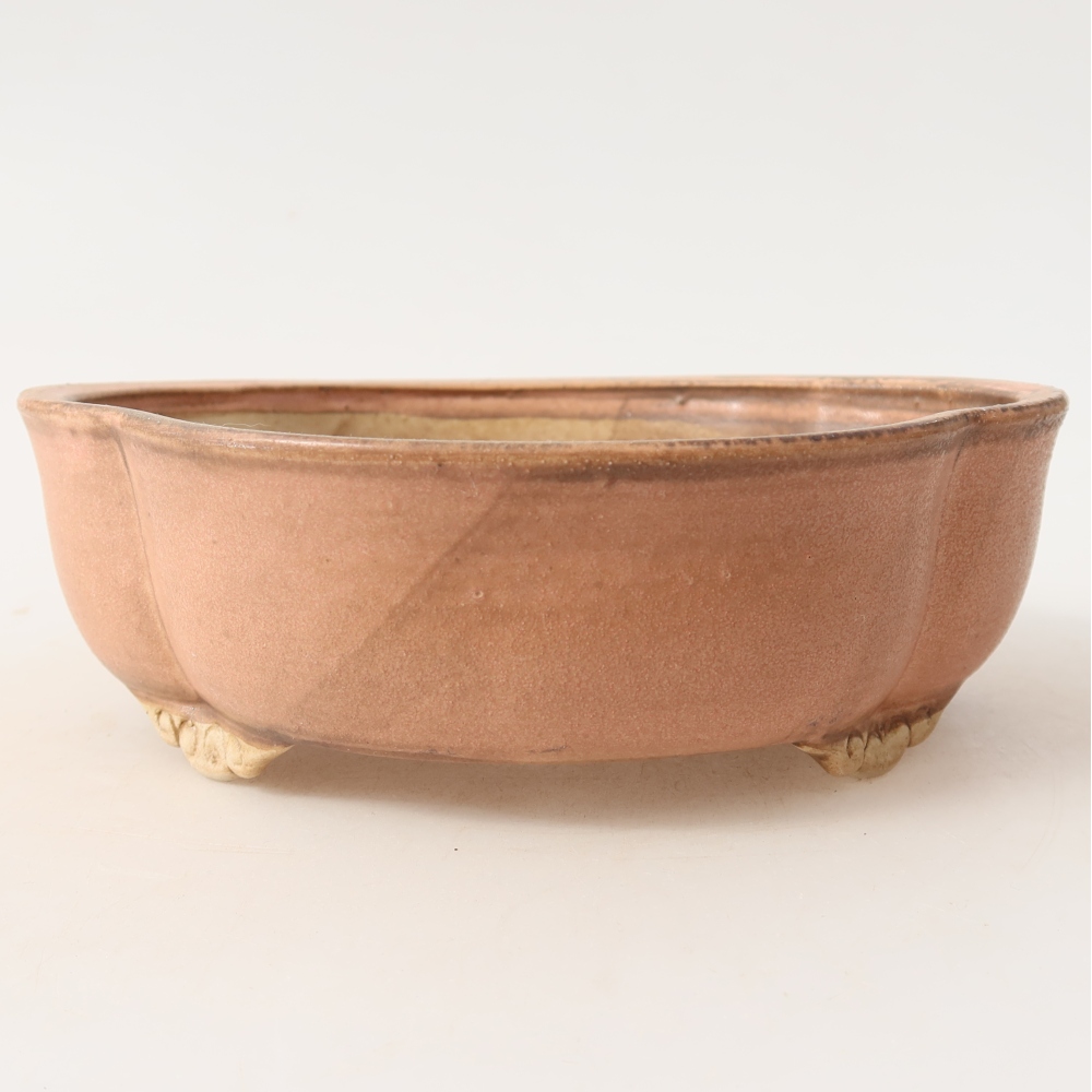 Ceramic bonsai bowl 17 x 15,5 x 5,5 cm, pink