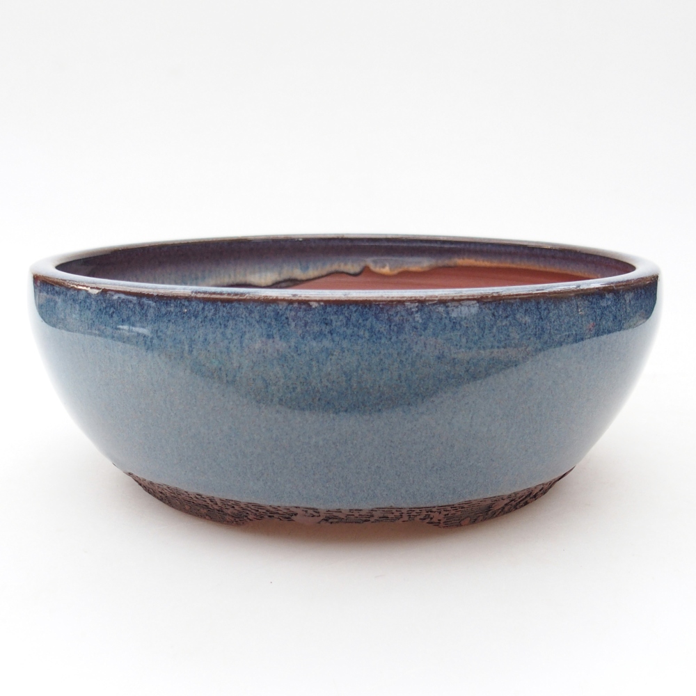 Ceramic bonsai bowl 18 x 18 x 7,5 cm, colour blue