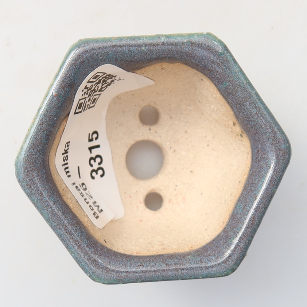 Ceramic bonsai pot, 5.5 x 5 x 3 cm, gray
