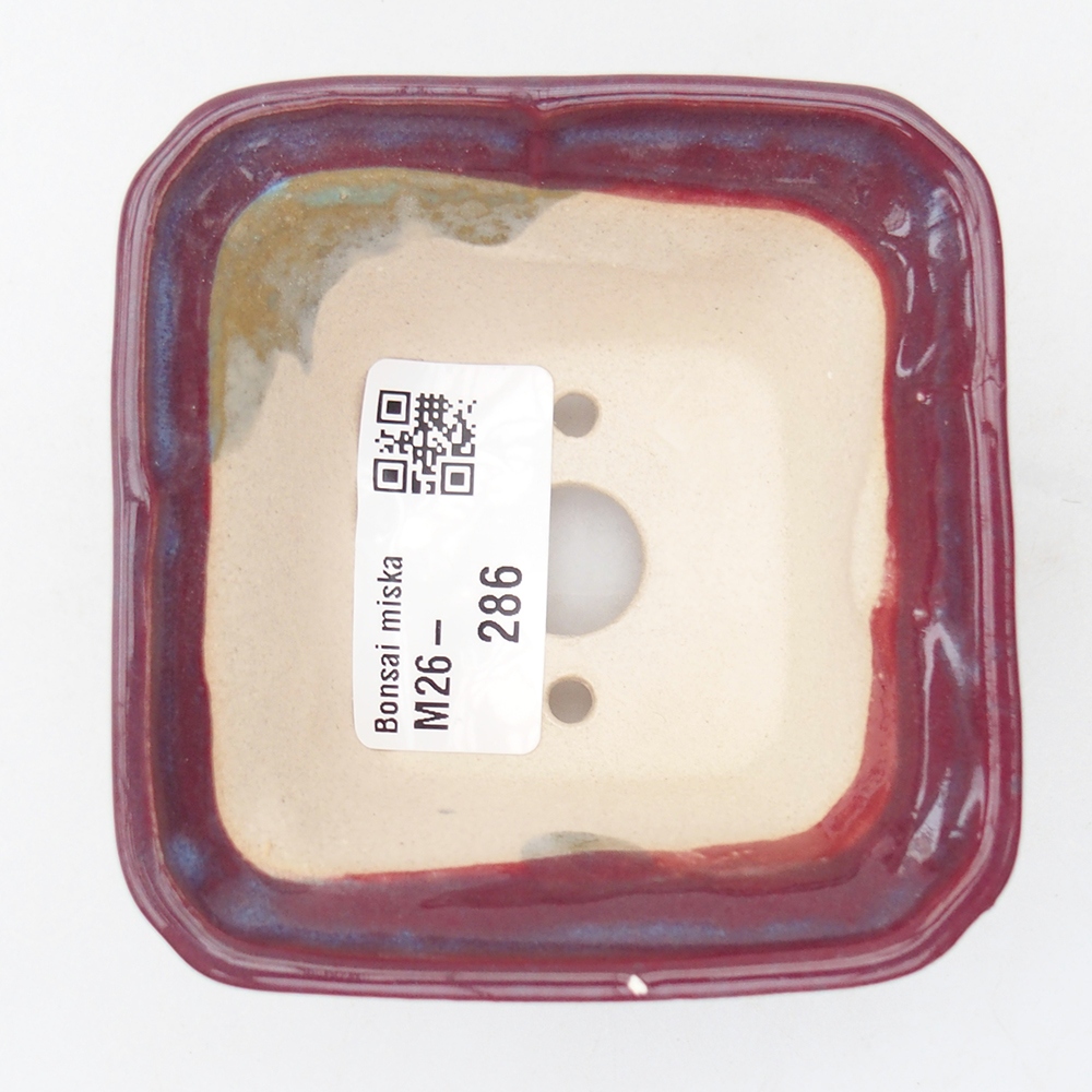 Mini bonsai bowl 7,5 x 7,5 x 4,5 cm, burgundy