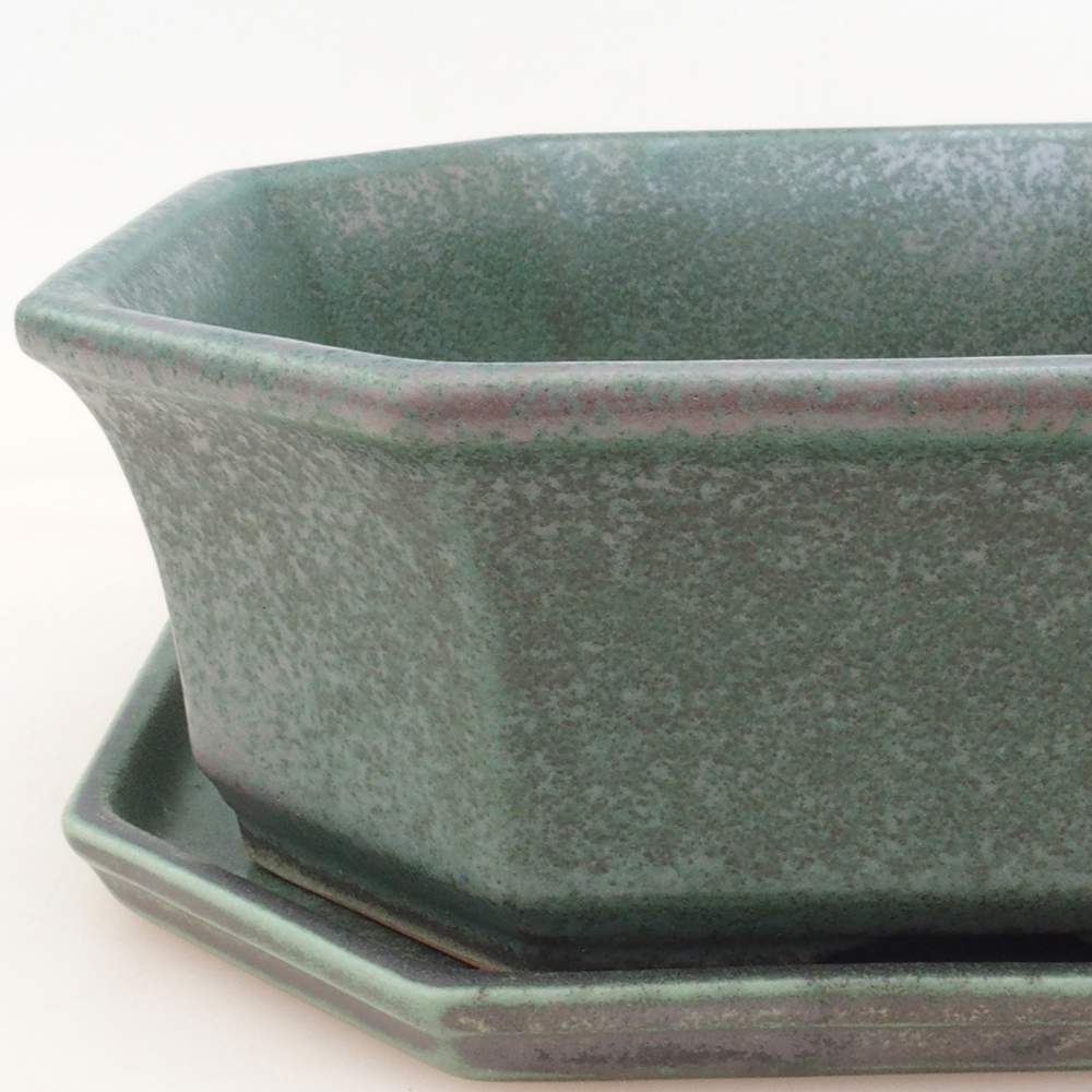 Bonsai bowl + bowl H14 - green