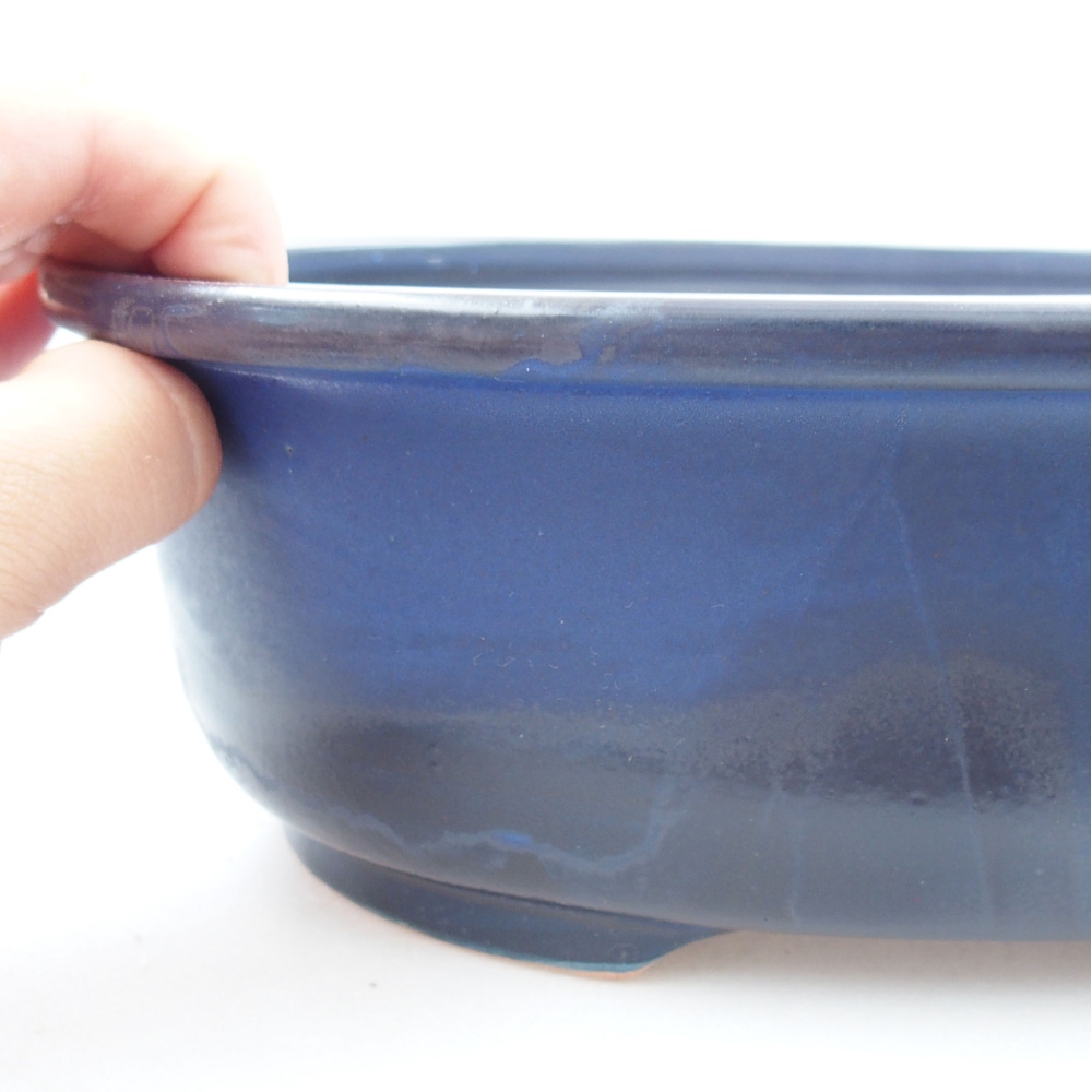 Ceramic bonsai bowl 23,5 x 19 x 8 cm, color blue