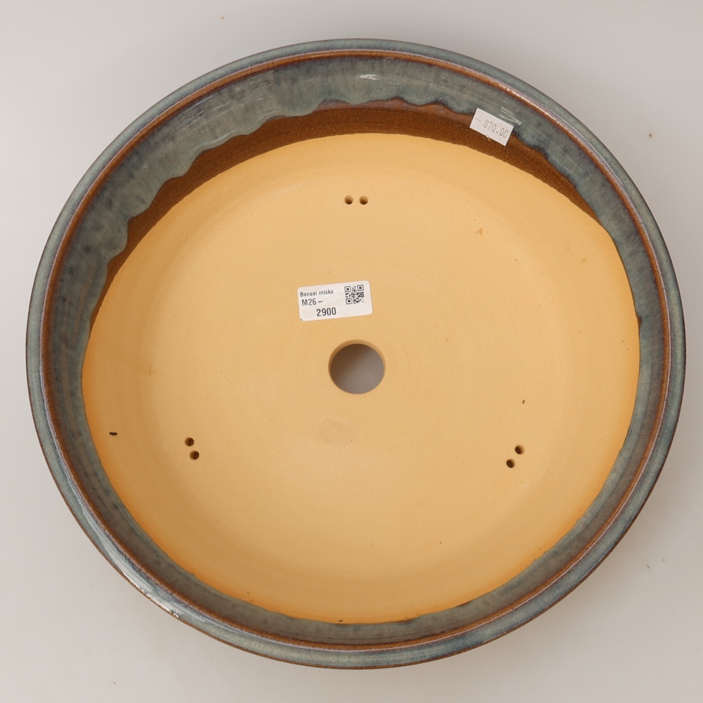 Ceramic bonsai pot, 31.5 x 31.5 x 9 cm, gray