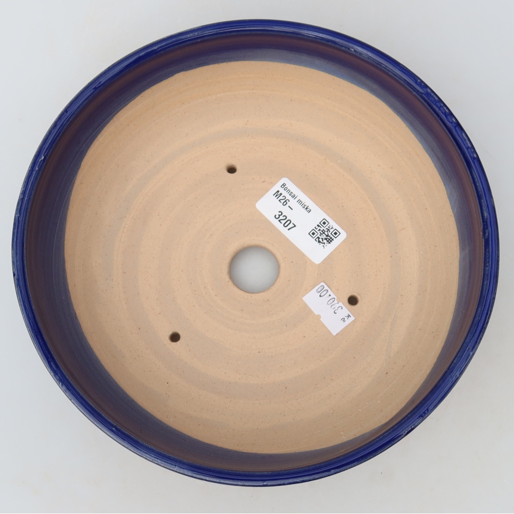 Ceramic bonsai bowl 19 x 19 x 6 cm, colour blue