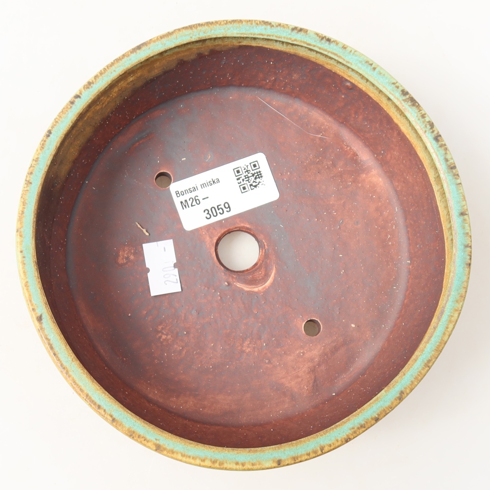 Ceramic bonsai bowl 15,5 x 15,5 x 5 cm, green