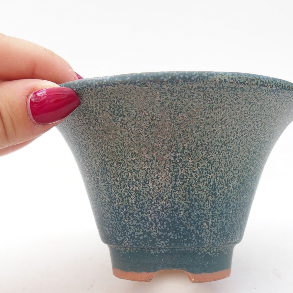 Ceramic bonsai bowl 10,5 x 10,5 x 6,5 cm, color blue