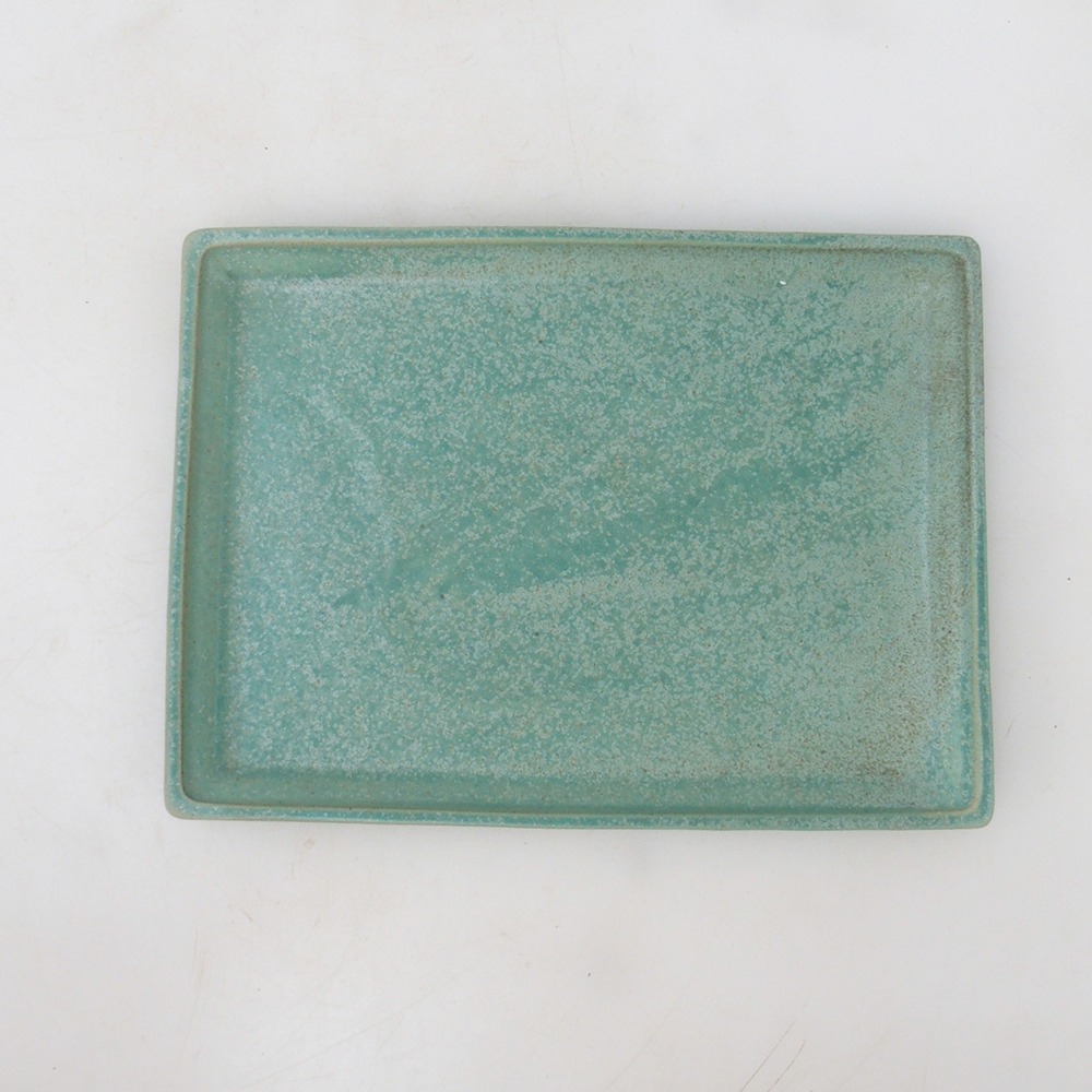 Bonsai bowl rectangle 22.5 x 17 x 1.5 cm - green