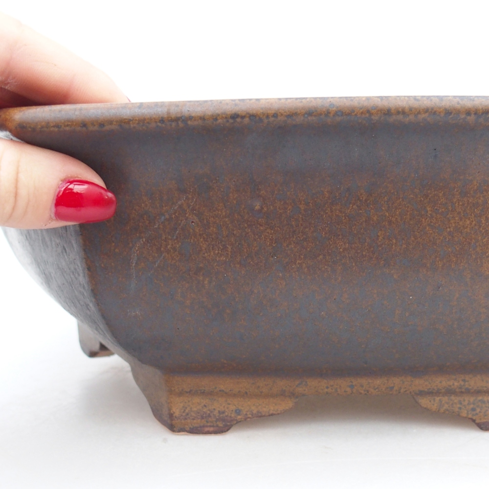 Ceramic bonsai bowl 32 x 28 x 10 cm, brown