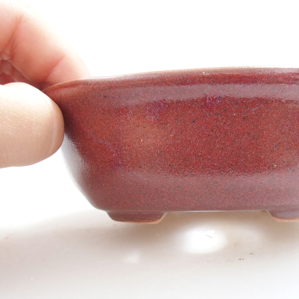 Ceramic bonsai bowl 11 x 9 x 4 cm, color burgundy 