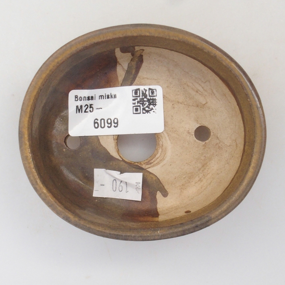 Ceramic bonsai bowl 9 x 8 x 3,5 cm, color brown