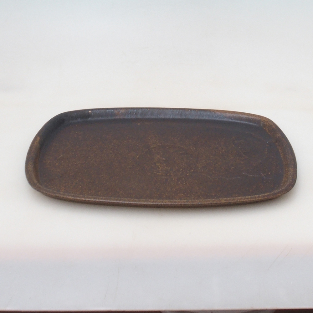 Ceramic saucer H09 - 28.5 x 19.5 x 1.5 cm - brown