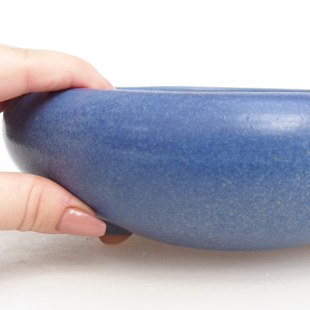 Ceramic bonsai bowl 21 x 21 x 7 cm, colour blue
