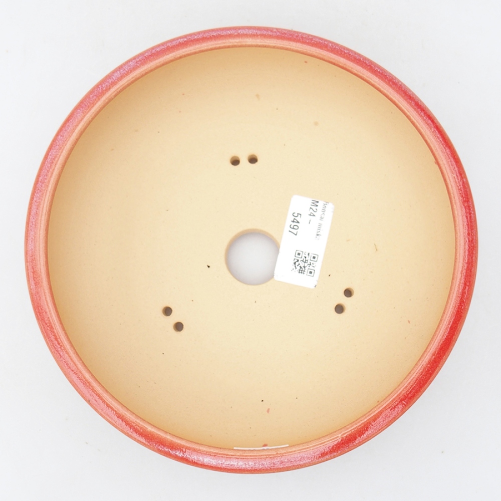 Ceramic bonsai bowl 18,5 x 18,5 x 5,5 cm, color red