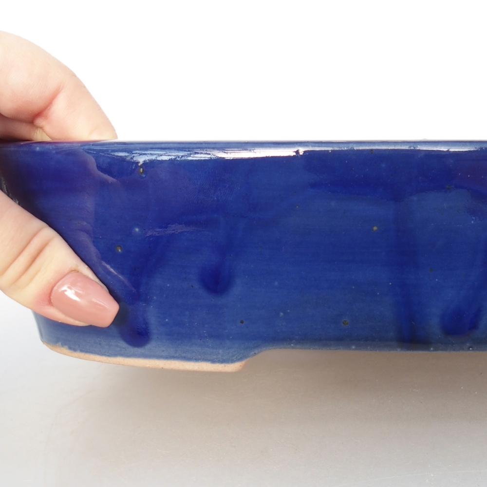 Ceramic bonsai bowl 31,5 x 24 x 6 cm, colour blue