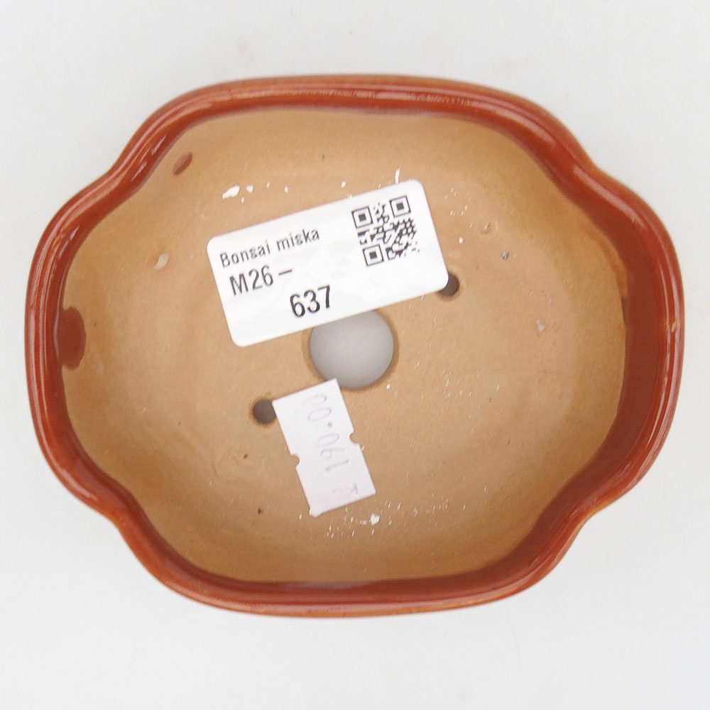 Ceramic bonsai bowl 10,5 x 8,5 x 3,5 cm, brown